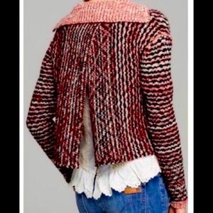 Free People Red and Pink Knit Cardigan
